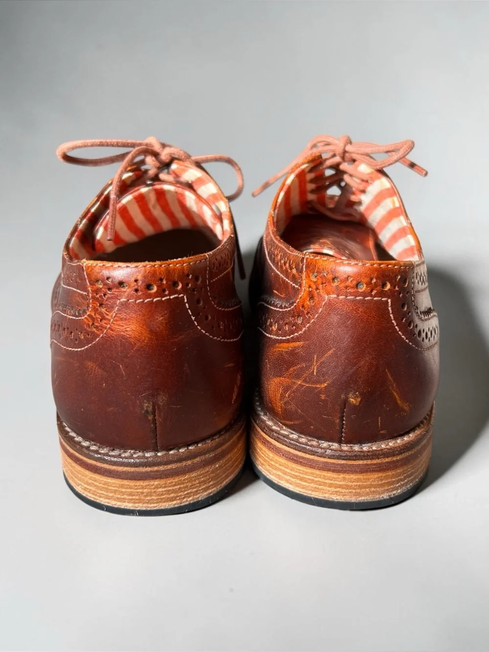 J Shoes Men’s Charlie Leather Wingtip Oxford Brogue Cap Toe Lace Up Shoes 9